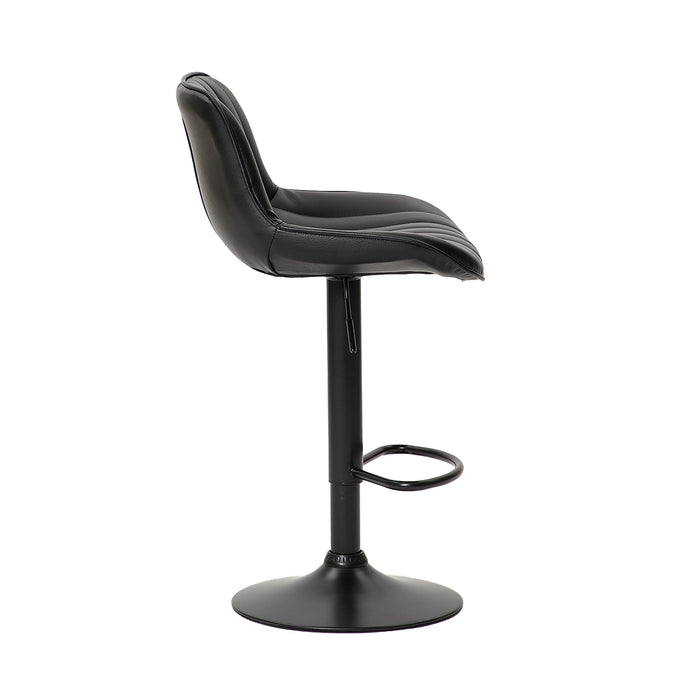 Frank Bar Stools Gas Lift Black Metal Black PU Pair by Urban Style