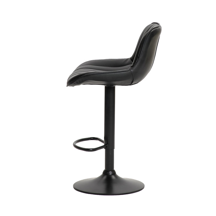 Frank Bar Stools Gas Lift Black Metal Black PU Pair by Urban Style