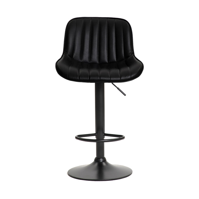 Frank Bar Stools Gas Lift Black Metal Black PU Pair by Urban Style