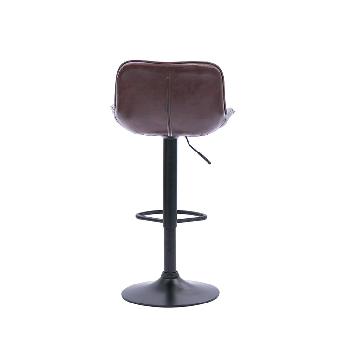 Frank Bar Stools Gas Lift Black Metal Brown PU Pair by Urban Style
