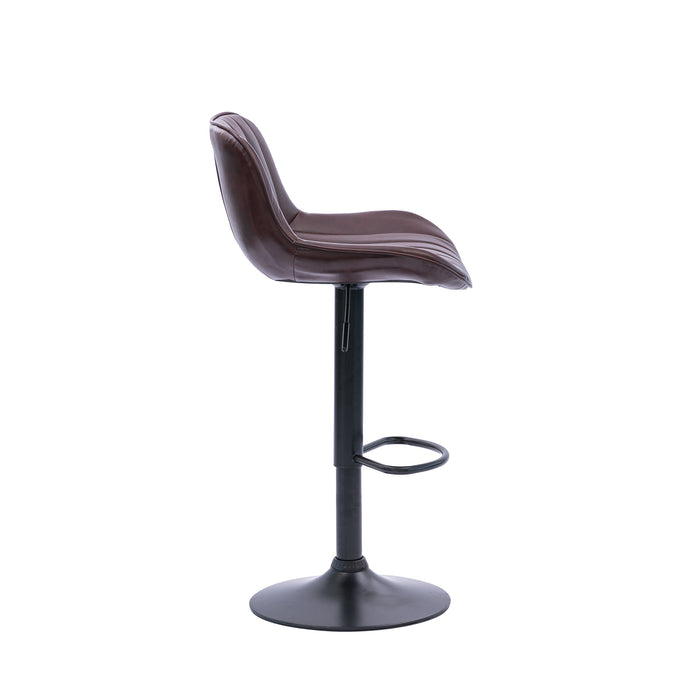 Frank Bar Stools Gas Lift Black Metal Brown PU Pair by Urban Style