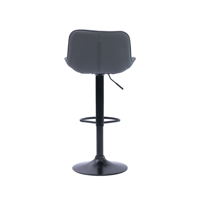 Frank Bar Stools Gas Lift Black Metal Grey PU Pair by Urban Style