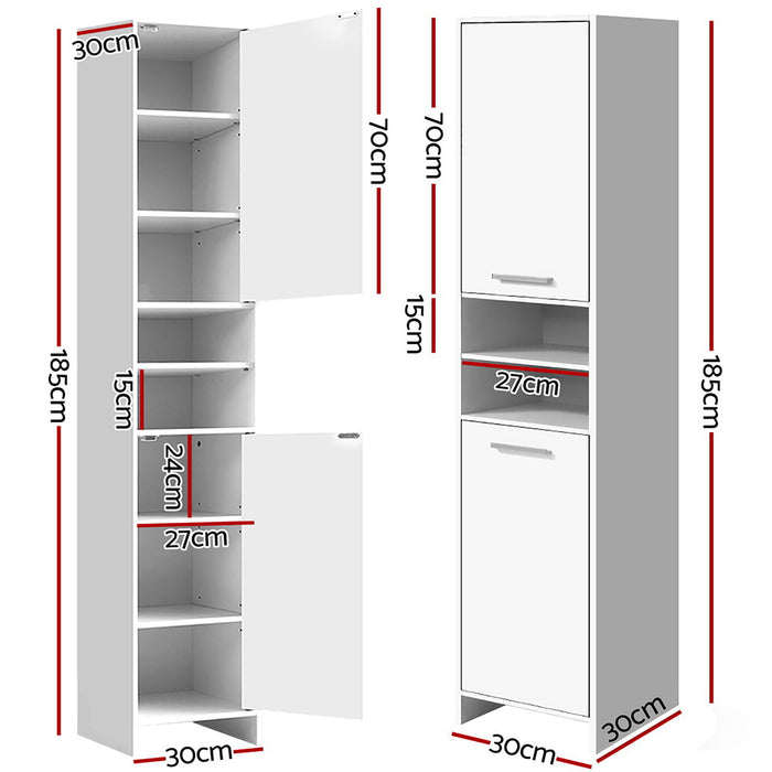 Artiss Bathroom Cabinet Storage 185cm White