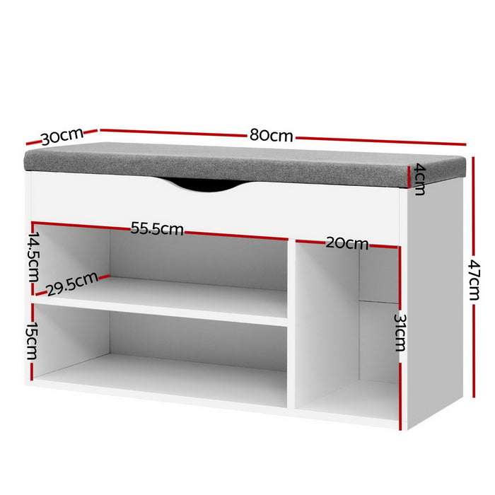 Shoe Cabinet Bench Shoes Organizer Storage Rack Shelf White Cupboard Box