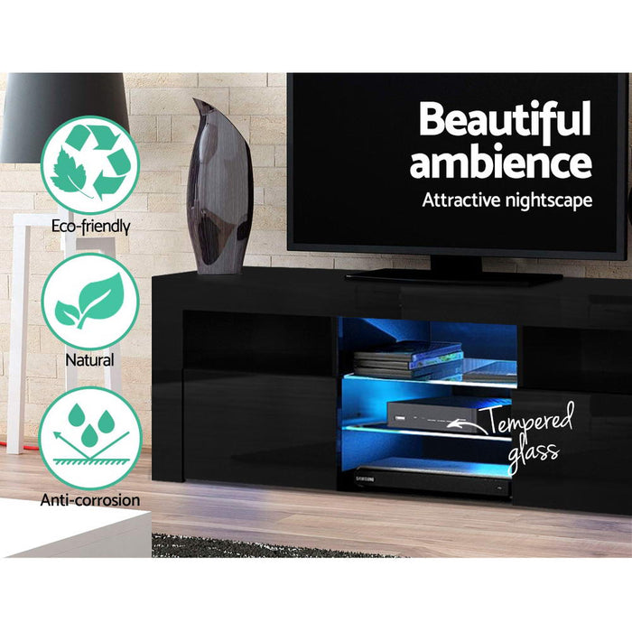 Artiss Entertainment Unit TV Cabinet LED 160cm Black Bobi