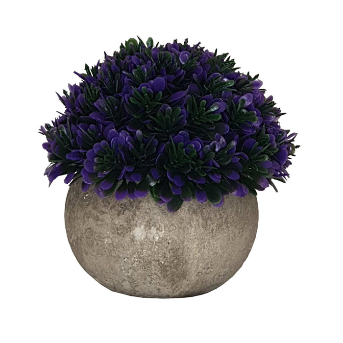 Faux Plant With Purple Flowers 12cm -Home Living Store - -  