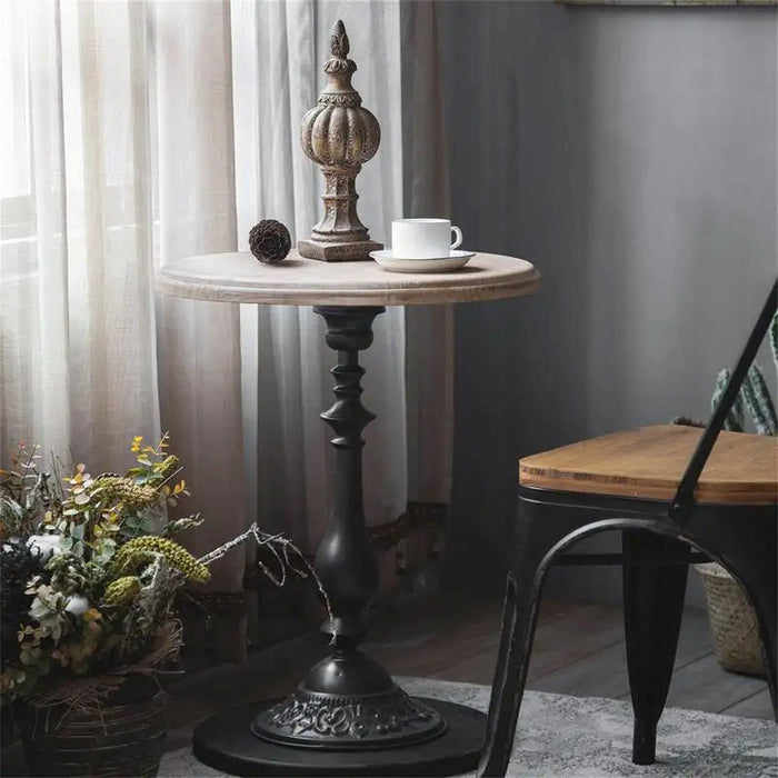 Finn End Table 490mm, Raw Pine Top with Black Leg, Base by Criterion - Home Living Store - End Table