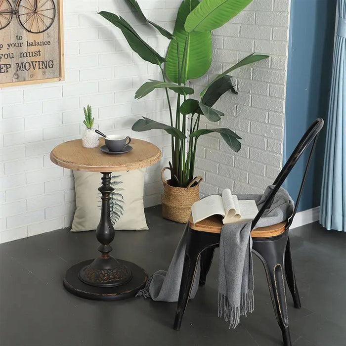 Finn End Table 490mm, Raw Pine Top with Black Leg, Base by Criterion - Home Living Store - End Table