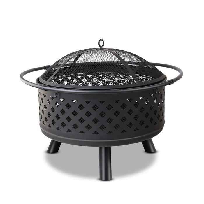 Fire Pit BBQ Grill Smoker Portable Outdoor Fireplace Patio Heater Pits 30" -Home Living Store - -  