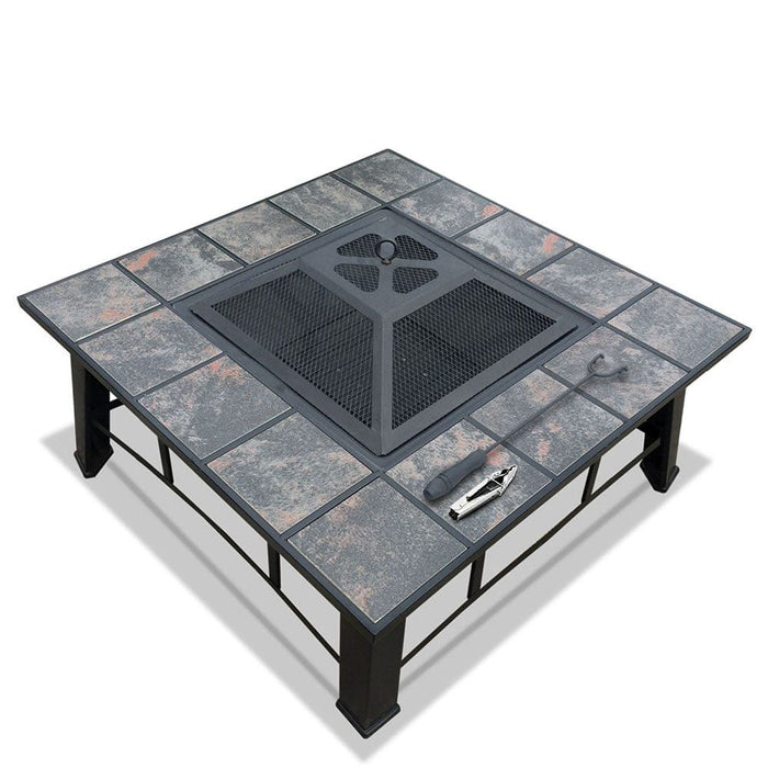 Fire Pit BBQ Grill Smoker Table Outdoor Garden Ice Pits Wood Firepit -Home Living Store - -  