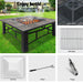 Fire Pit BBQ Grill Smoker Table Outdoor Garden Ice Pits Wood Firepit -Home Living Store - -  