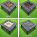 Fire Pit BBQ Grill Smoker Table Outdoor Garden Ice Pits Wood Firepit -Home Living Store - -  