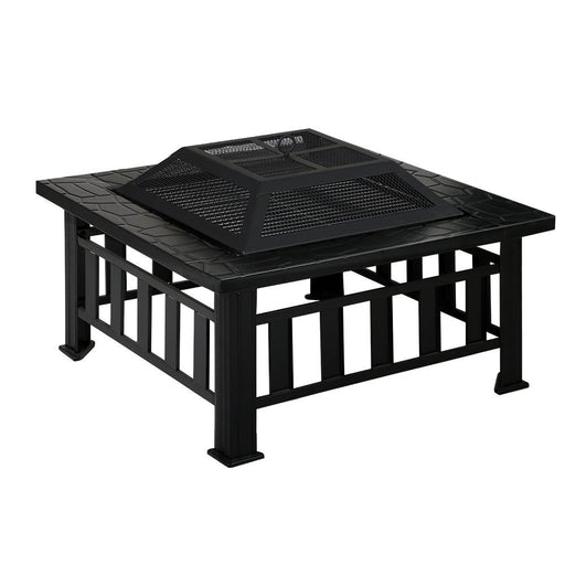 Fire Pit BBQ Table Grill Outdoor Garden Wood Burning Fireplace Stove -Home Living Store - -  