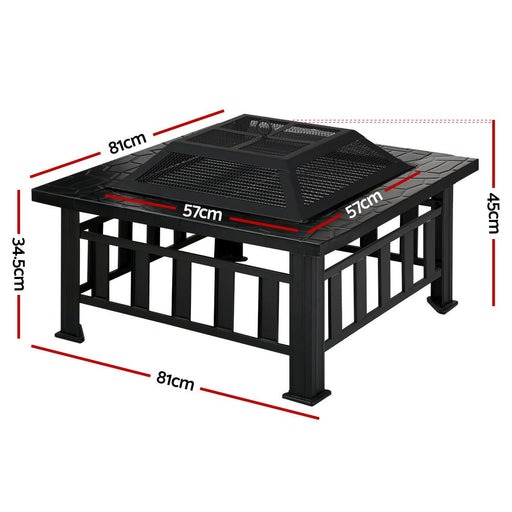 Fire Pit BBQ Table Grill Outdoor Garden Wood Burning Fireplace Stove -Home Living Store - -  