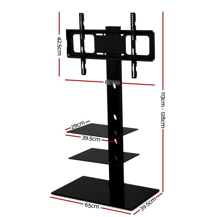 Floor TV Stand Bracket Mount Swivel Height Adjustable 32 to 70 Inch Black -Home Living Store - -  