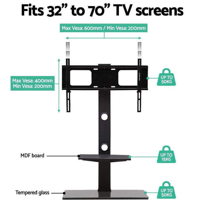Floor TV Stand with Bracket Shelf Mount -Home Living Store - -  