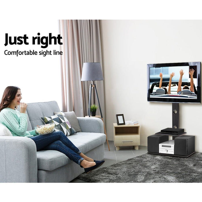 Floor TV Stand with Bracket Shelf Mount -Home Living Store - -  