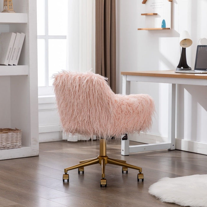 Fluffy Office Chair Faux Fur Modern Swivel Desk Chair for Women And Gi Home Living Store