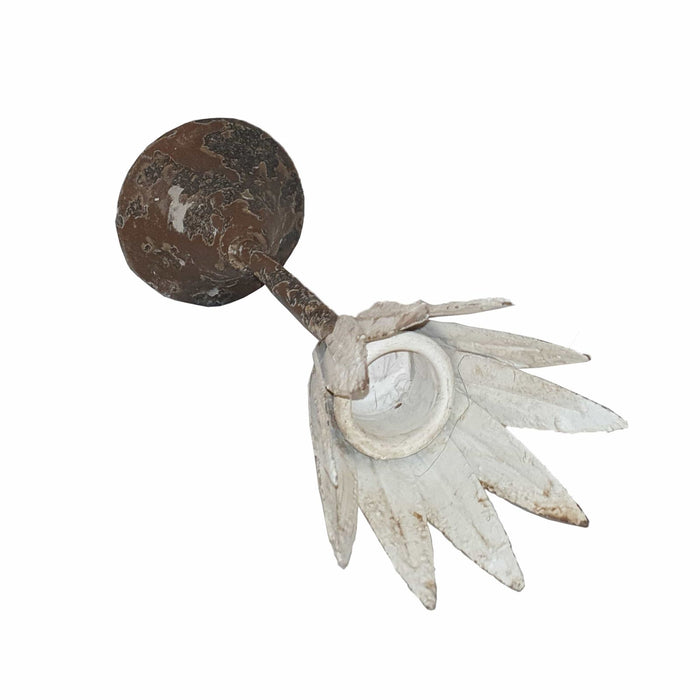 Fornax Long Stem Antique Candle Holder White Iron Flower by Urban Style -Home Living Store - -  