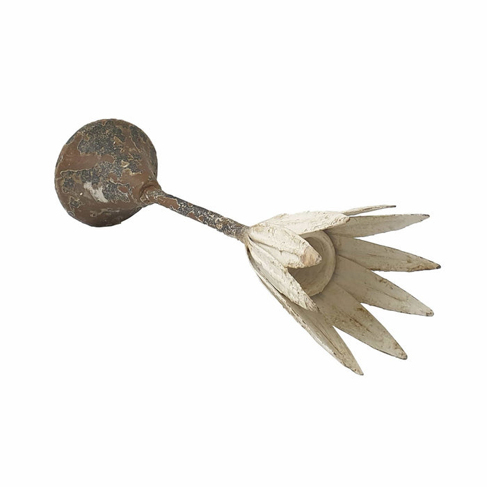 Fornax Long Stem Antique Candle Holder White Iron Flower by Urban Style -Home Living Store - -  