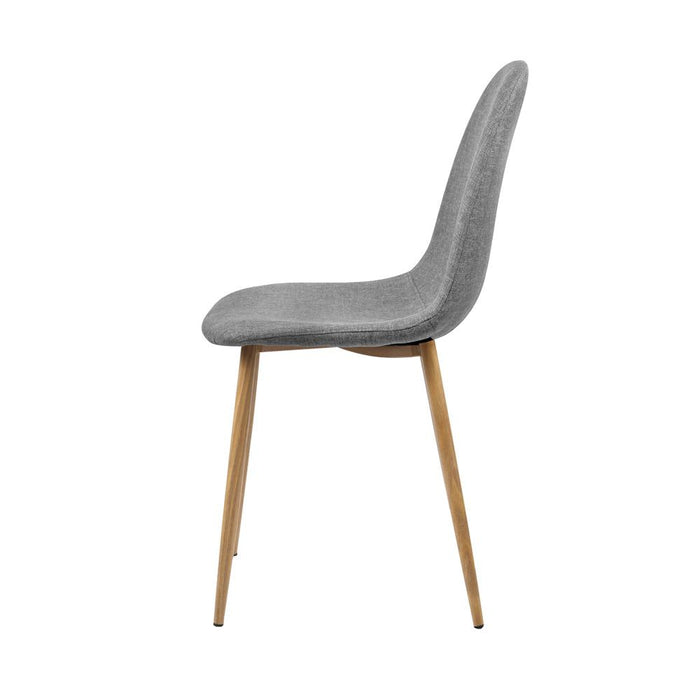 Four Adamas Fabric Dining Chairs - Light Grey -Home Living Store - -  
