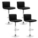 Four Bar Stools Gas Lift Leather Black -Home Living Store - -  