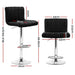 Four Bar Stools Gas Lift Leather Black -Home Living Store - -  