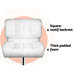 Four Bar Stools Gas Lift Leather Padded White -Home Living Store - -  