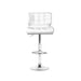 Four Bar Stools Gas Lift Leather Padded White -Home Living Store - -  