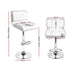 Four Bar Stools Gas Lift Leather Padded White -Home Living Store - -  