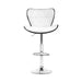 Four Bar Stools Gas Lift Leather Seat White -Home Living Store - -  