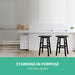 Four Bar Stools Kitchen Counter Stools Wooden Chairs Black -Home Living Store - -  