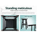 Four Bar Stools Kitchen Counter Stools Wooden Chairs Black -Home Living Store - -  