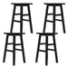 Four Bar Stools Kitchen Counter Stools Wooden Chairs Black -Home Living Store - -  