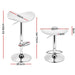 Four Bar Stools Leather Gas Lift Chair White -Home Living Store - -  