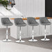 Four Bar Stools Leather Padded Gas Lift Grey -Home Living Store - -  