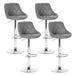 Four Bar Stools Leather Padded Gas Lift Grey -Home Living Store - -  
