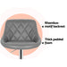 Four Bar Stools Leather Padded Gas Lift Grey -Home Living Store - -  