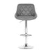Four Bar Stools Leather Padded Gas Lift Grey -Home Living Store - -  