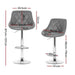 Four Bar Stools Leather Padded Gas Lift Grey -Home Living Store - -  