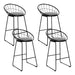 Four Bar Stools Padded Seat Metal -Home Living Store - -  