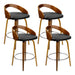 Four Bar Stools Swivel Seat Curving Backrest -Home Living Store - -  