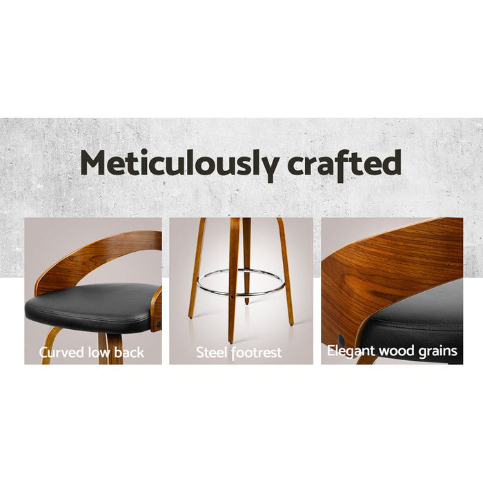 Four Bar Stools Swivel Seat Curving Backrest -Home Living Store - -  