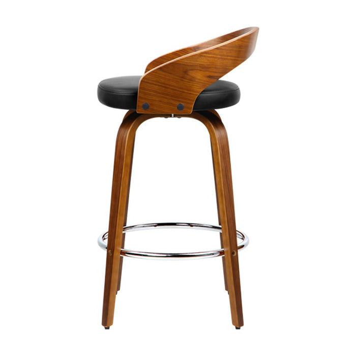 Four Bar Stools Swivel Seat Curving Backrest -Home Living Store - -  