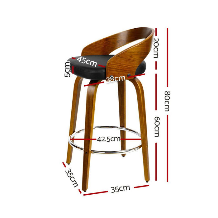 Four Bar Stools Swivel Seat Curving Backrest -Home Living Store - -  