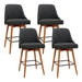 Four Bar Stools Swivel Seat Wooden Charcoal -Home Living Store - -  