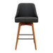 Four Bar Stools Swivel Seat Wooden Charcoal -Home Living Store - -  