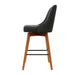 Four Bar Stools Swivel Seat Wooden Charcoal -Home Living Store - -  
