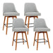 Four Bar Stools Swivel Seat Wooden Grey -Home Living Store - -  