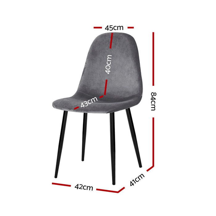 Four Dining Chairs Dark Grey -Home Living Store - -  